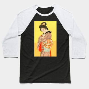 Japanese lady holding a cat - vintage Japanese art Baseball T-Shirt